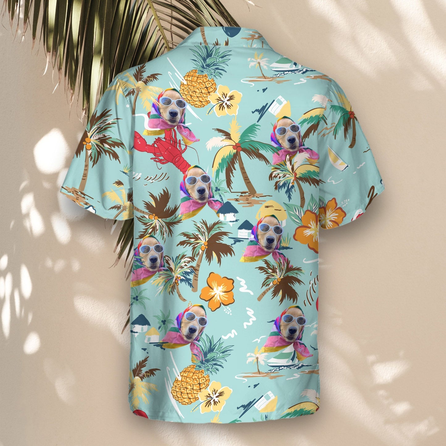 Turquoise Tropical Island | Aloha Custom Hawaiian Shirts with Faces or Logos