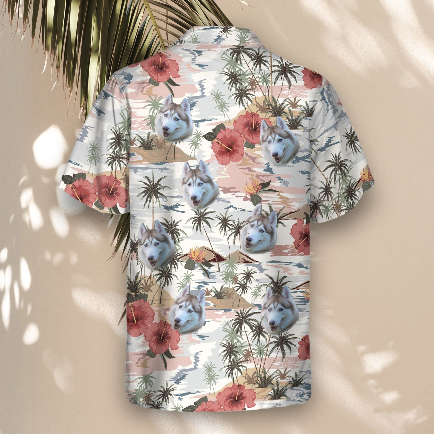 Vintage Island Palm Hibiscus | Aloha Custom Hawaiian Shirts with Faces or Logos