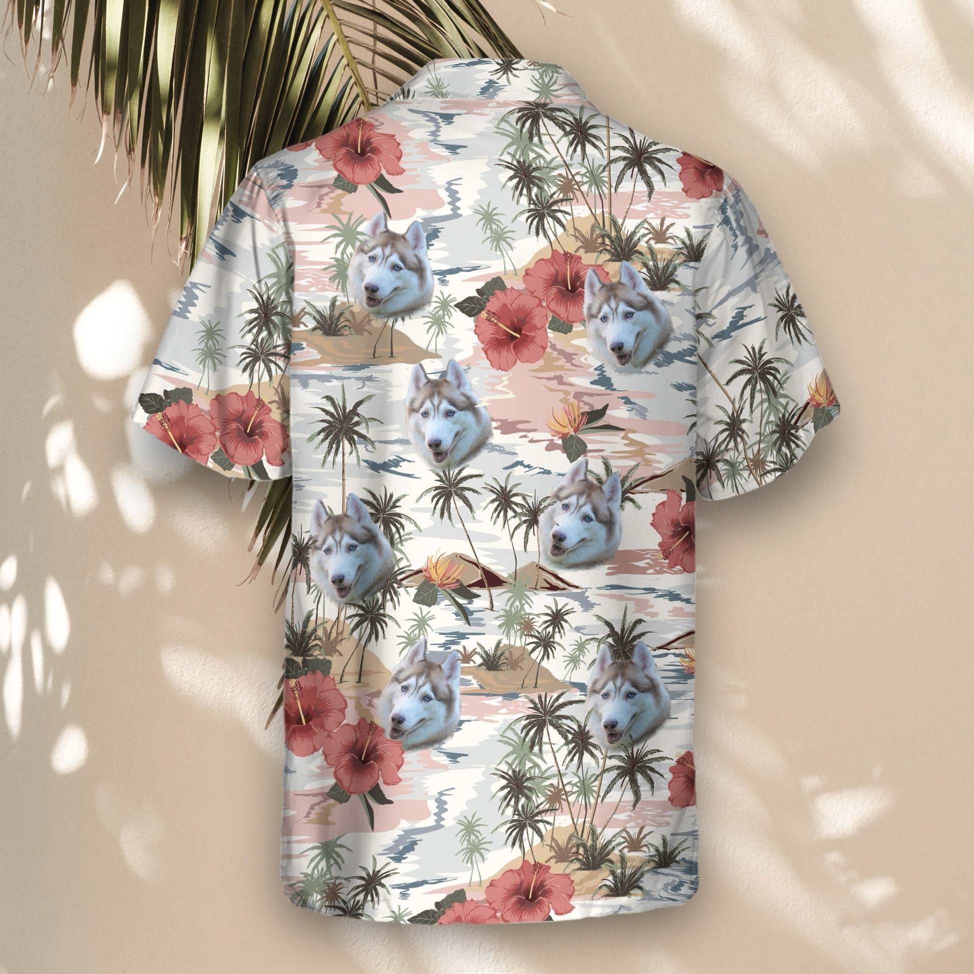 Vintage Island Palm Hibiscus | Aloha Custom Hawaiian Shirts with Faces or Logos
