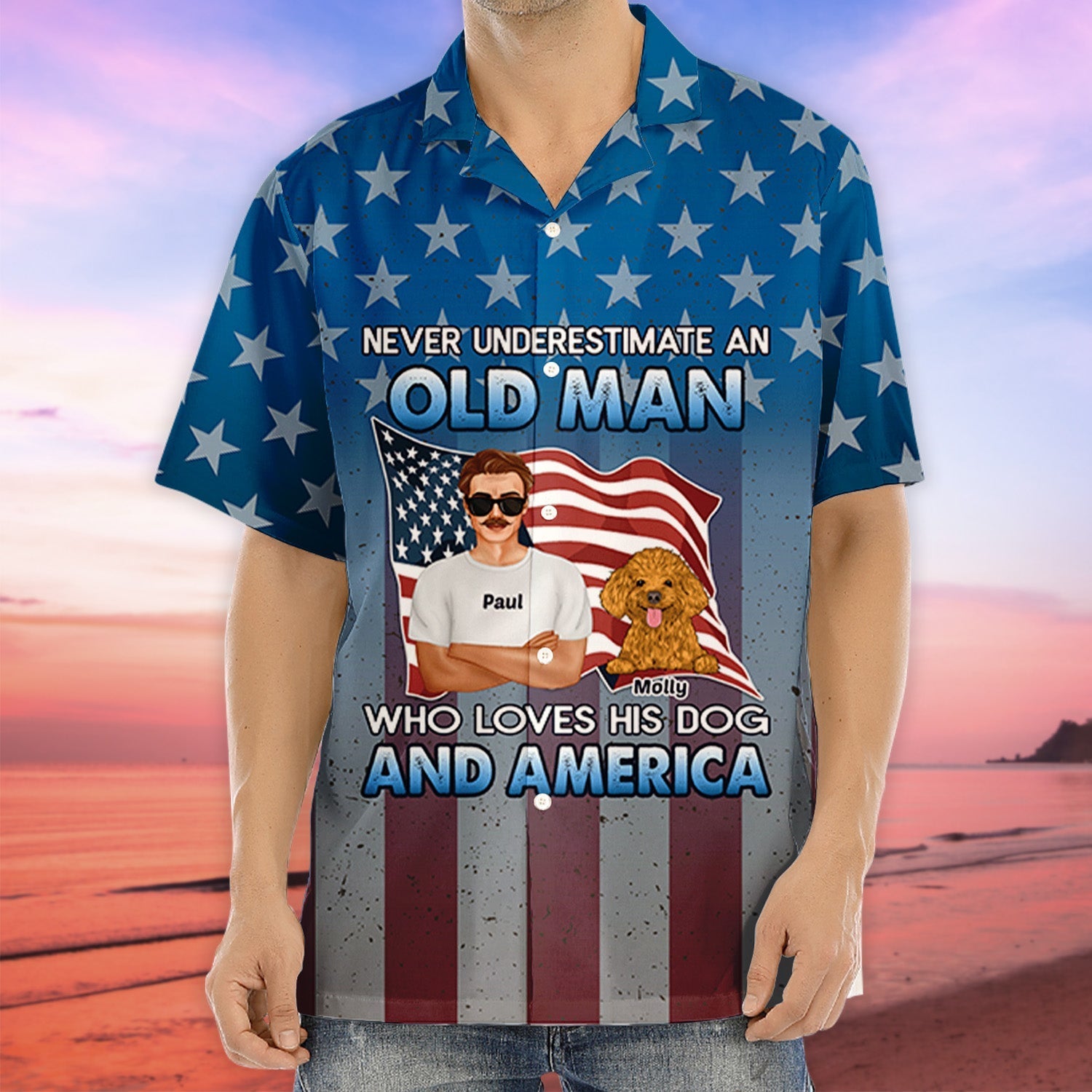 American Old Man - Personalized Custom Hawaiian Shirt