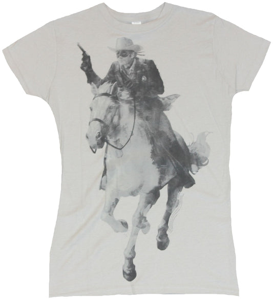 The Lone Ranger Girls Juniors  T-Shirt - Galloping Movie Image