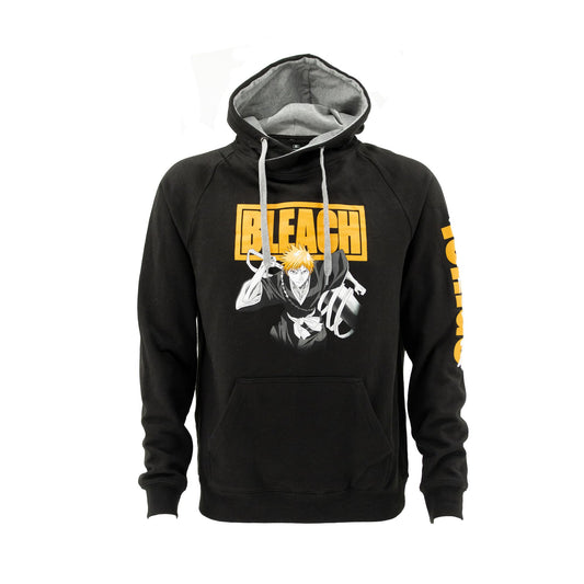 Ripple Junction Bleach Ichigo Portrait and Orange Logo Adult Anime Popover Hoodie
