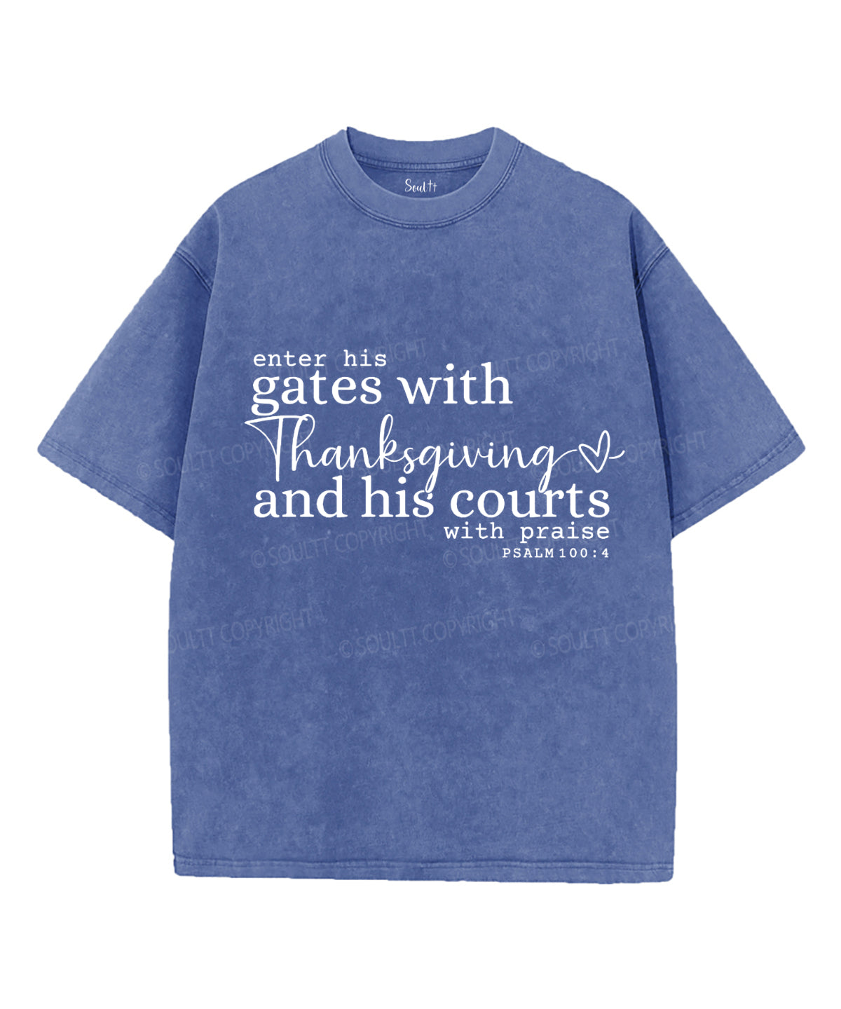 Enter His Gates Unisex Washed Christian T-shirt