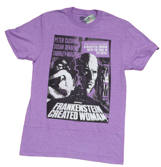 Frankenstein Mens T-Shirt - Created Woman Distressed Poster Hammer Horror