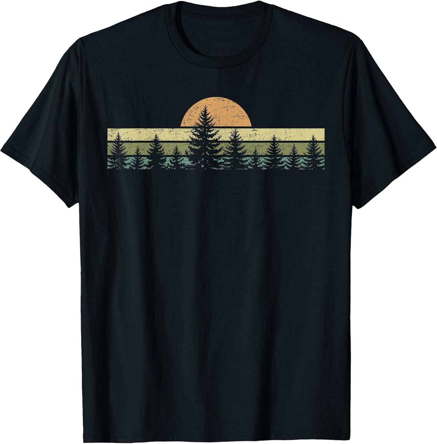 Outdoors Forest Trees Nature Women Men Retro Vintage Graphic T-Shirt