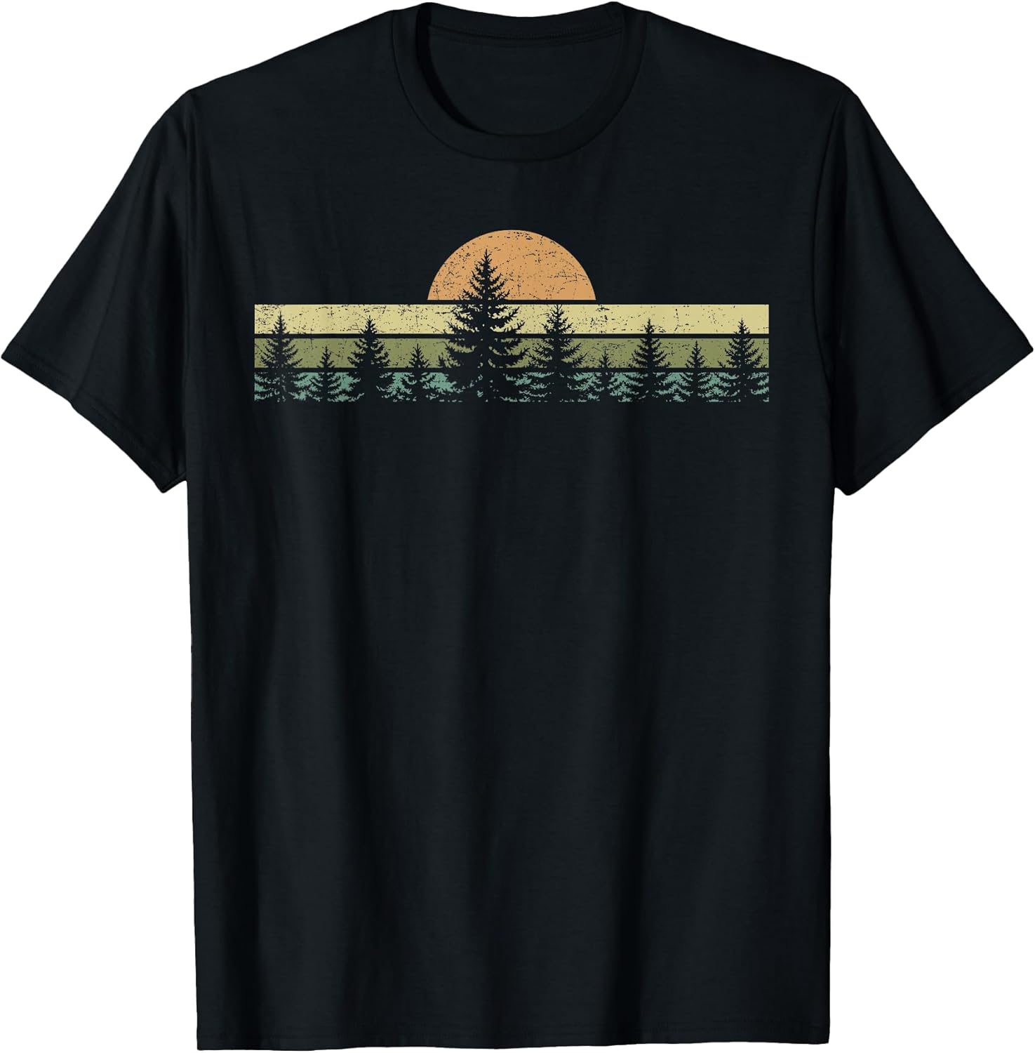 Outdoors Forest Trees Nature Women Men Retro Vintage Graphic T-Shirt