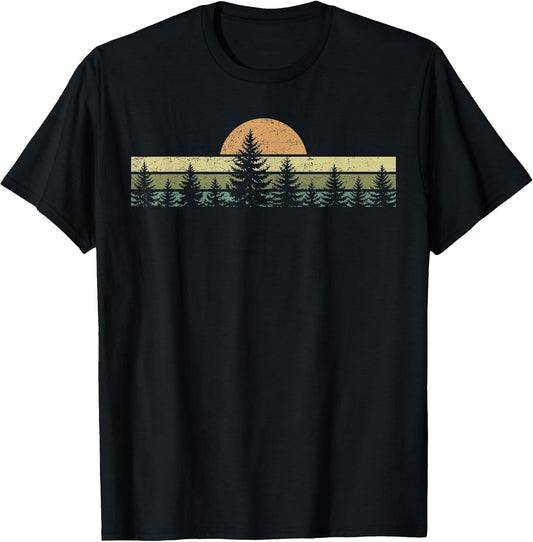Outdoors Forest Trees Nature Women Men Retro Vintage Graphic T-Shirt