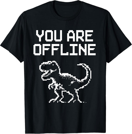 You Are Offline T-Rex Pixel Art No Internet Connection T-Shirt