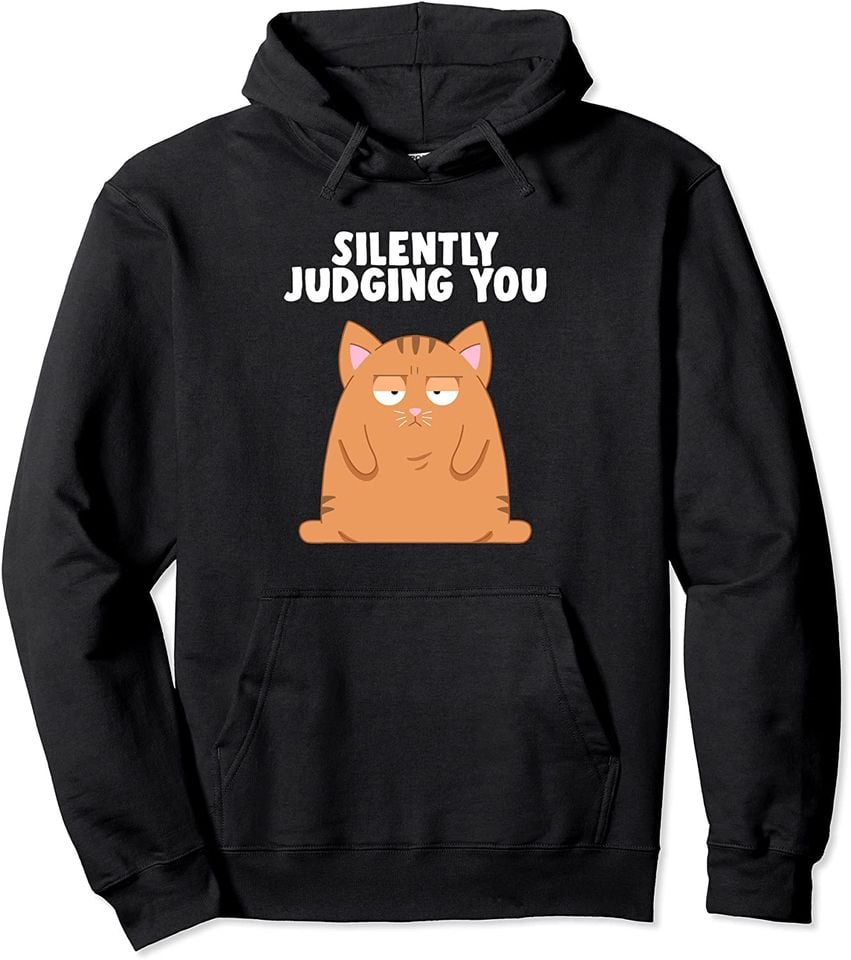 Chonky Cat Silently Judging Pullover Hoodie