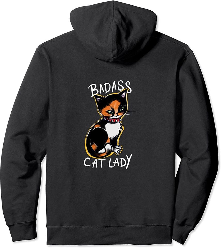 Badass Cat Mom Pullover Hoodie