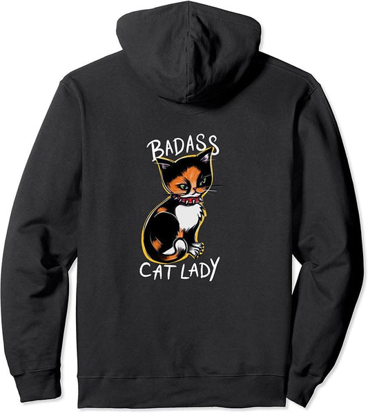 Badass Cat Mom Pullover Hoodie