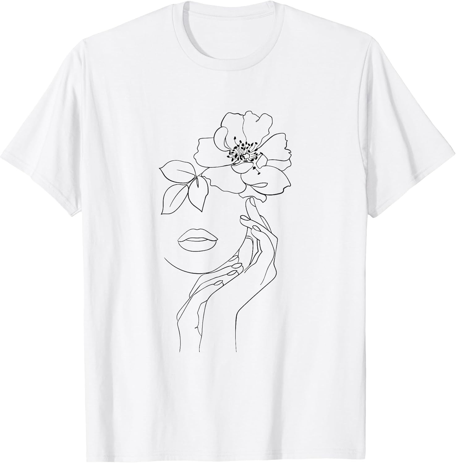Line Art Aesthetic Face Minimalist Abstract Novelty T-Shirt