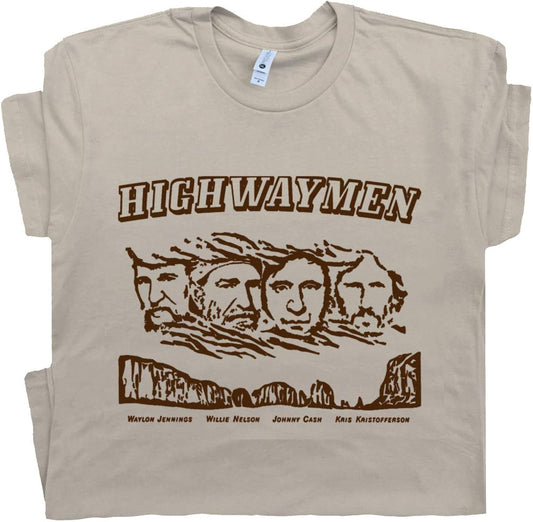 The Highwaymen T Shirt Vintage Country Music Shirts for Men Guys Outlaw Country Shirt Cool Retro Band Graphic Tee