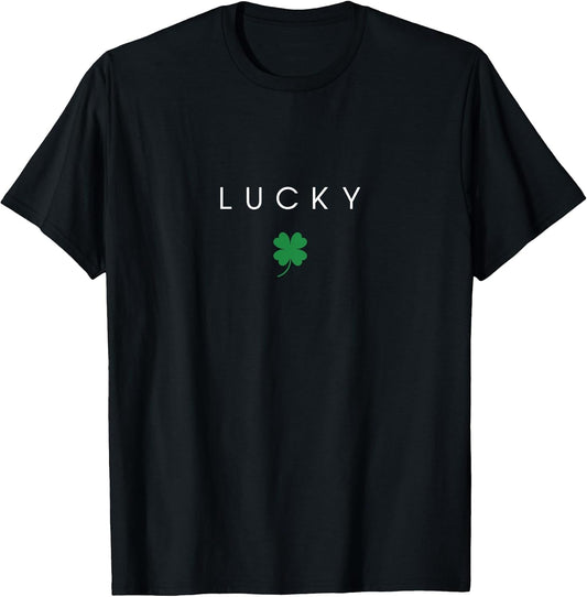 Minimalist St Patricks Day Lucky Shamrock Minimal St Paddys T-Shirt