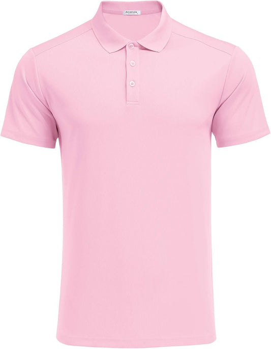 Golf Polo Shirts for Men Quick Dry Short Sleeve Collared Shirt Slim Fit Casual Solid Stylish Polos Shirt