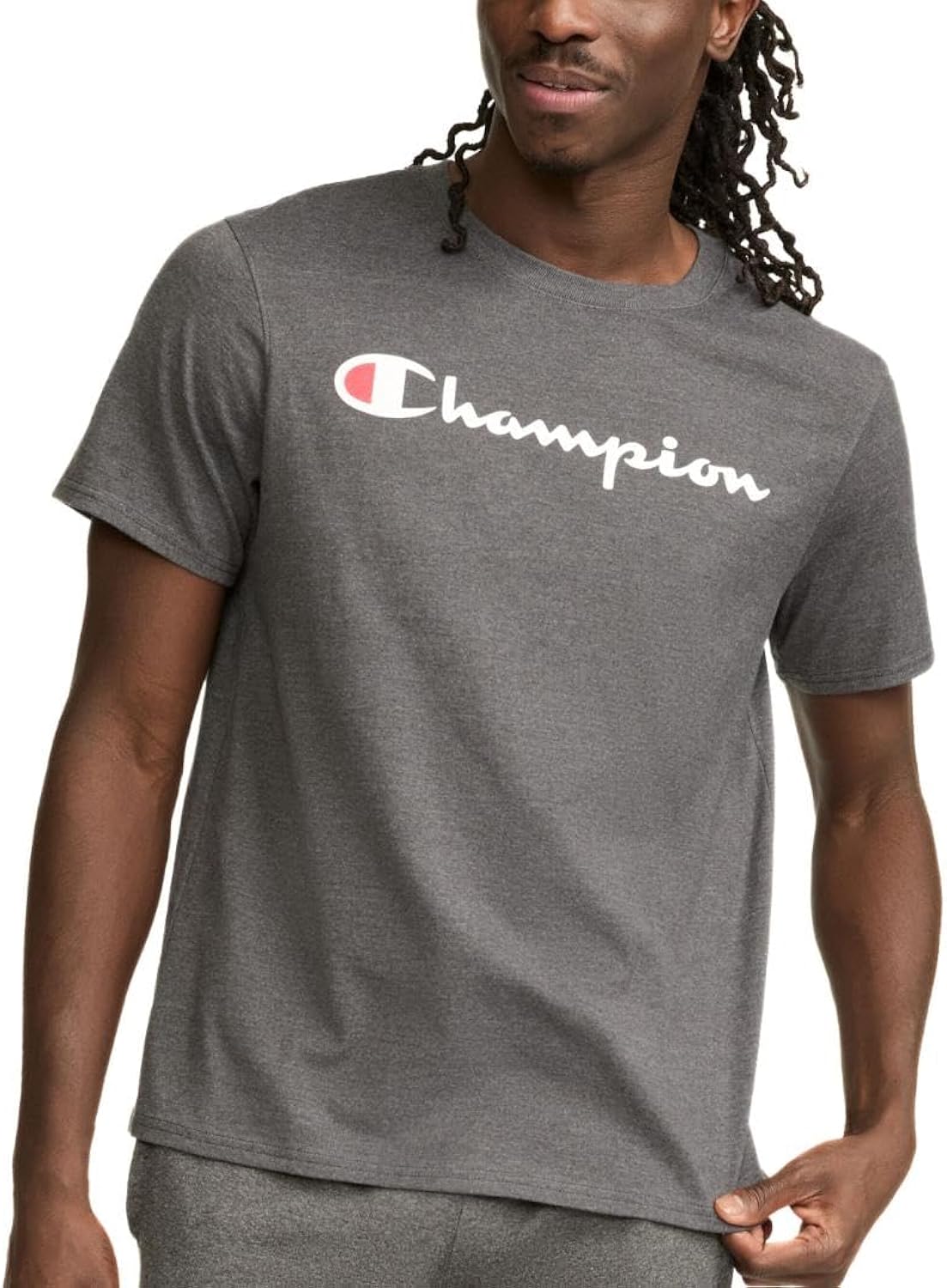 Men's Graphic Short Sleeve T-Shirt, Standard Fit, Classic Script Logo, Midweight 100% Cotton, Available in Regular and Big & Tall, Granite Heather, 3X-Large