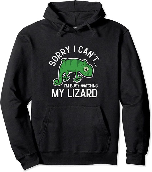 Chameleon Drawing Funny Chameleon Lizard Reptile Geckos Pullover Hoodie