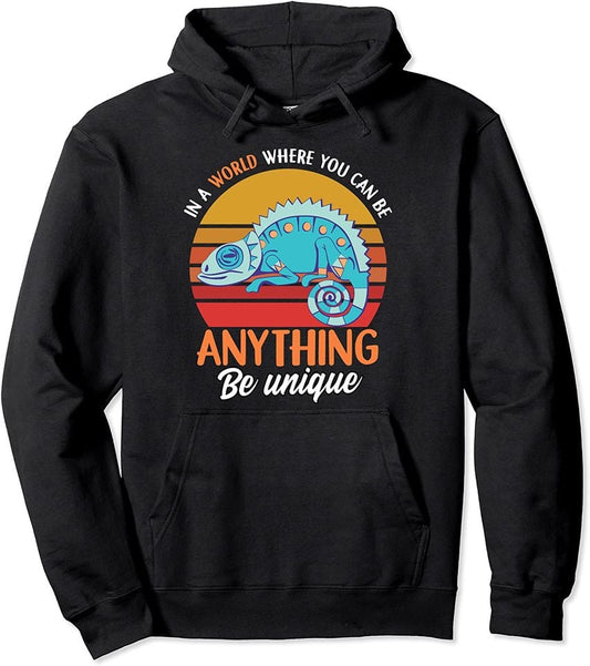 Chameleon Drawing - Pet Chameleon Lover Reptile Gift Pullover Hoodie