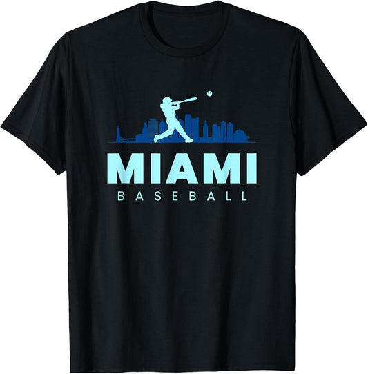 Miami Baseball Vintage Minimalist Retro Baseball Lover T-Shirt