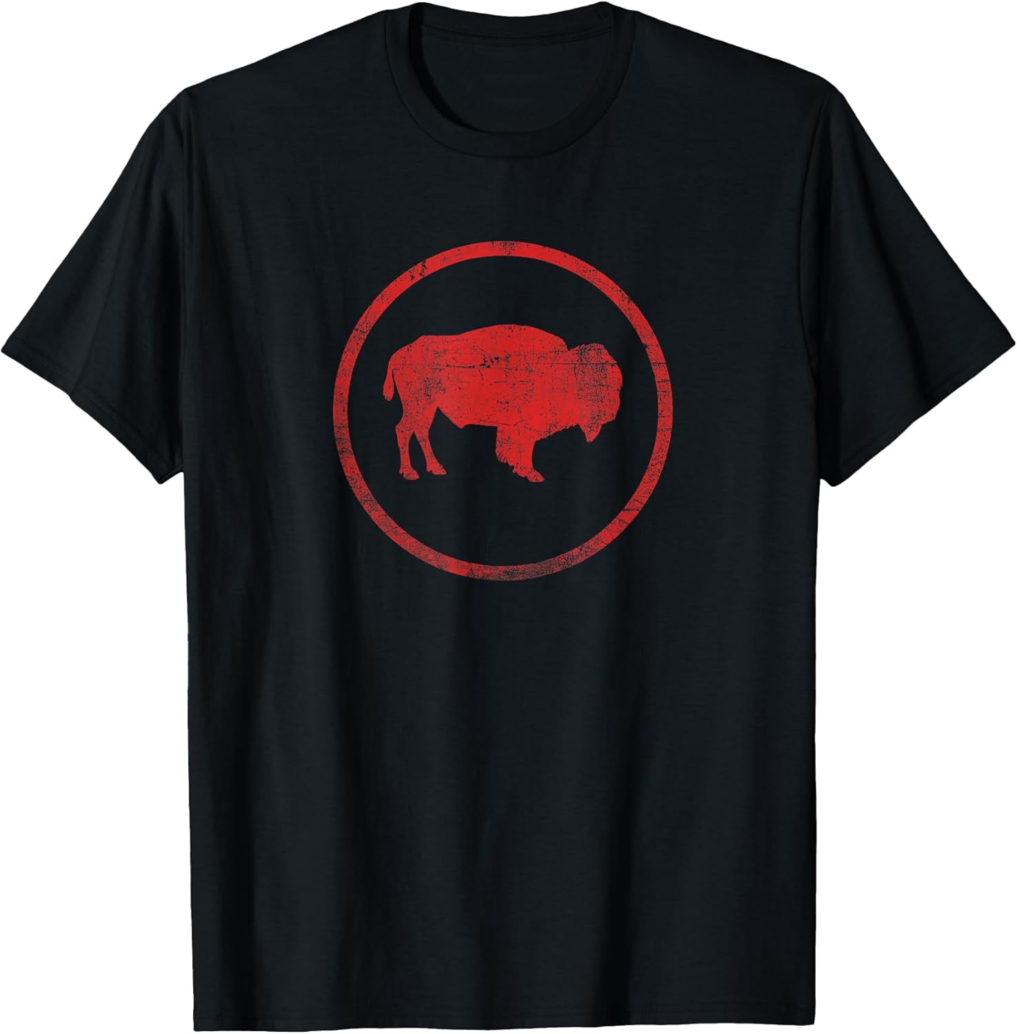 Vintage Retro Bison American Buffalo Simple Minimalist T-Shirt