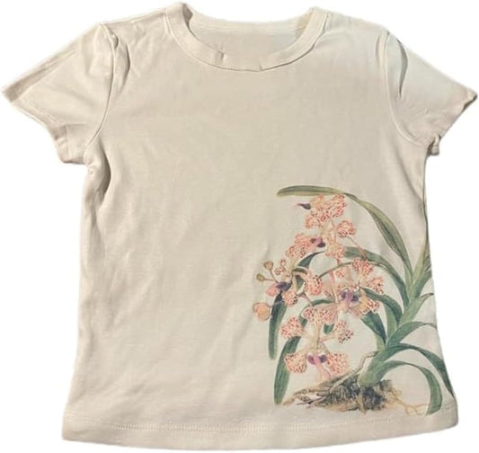 Y2k Graphic Baby Tee Women Floral Print Short Sleeve Emo Shirt Gothic Aesthetic Harajuku Streetwear