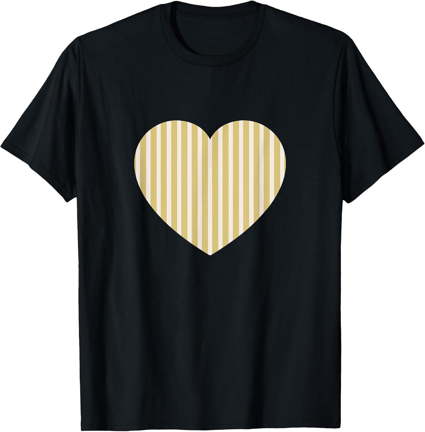 Beige and Cream Stripes Vertical Lines Pattern Minimalist T-Shirt