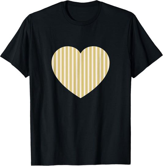 Beige and Cream Stripes Vertical Lines Pattern Minimalist T-Shirt