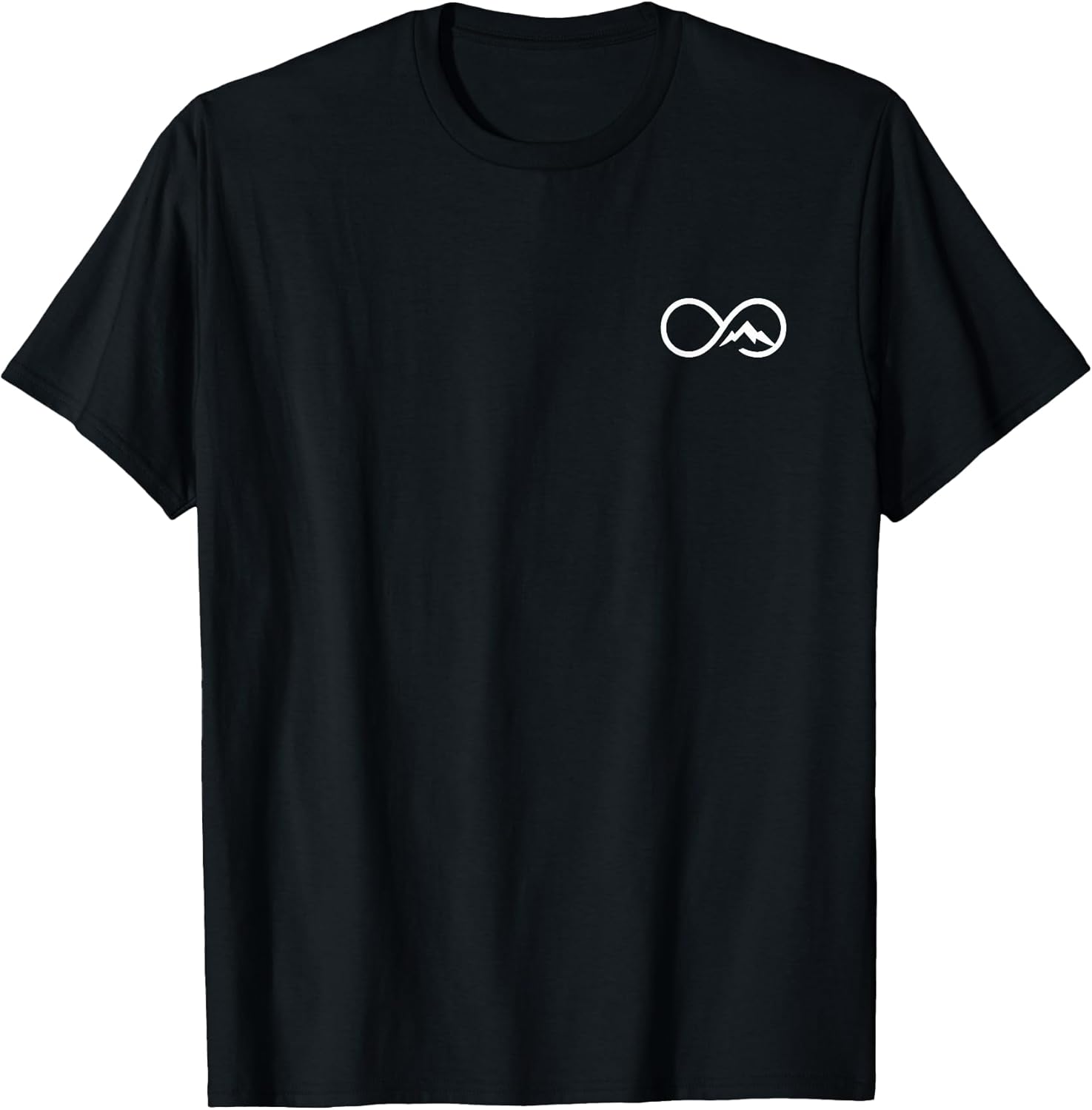 Small Infinity Mountain Minimalist Outdoors Icon Art Logo T-Shirt