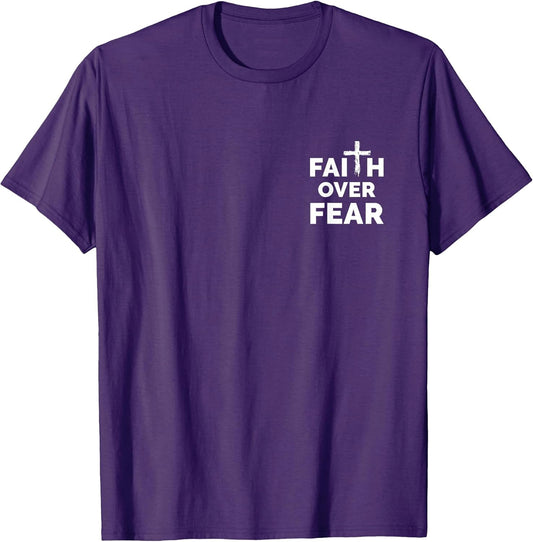 Christian Religious Cross Faith Over Fear Minimalist T-Shirt