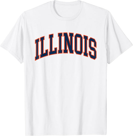 Retro Illinois Tee Vintage Illinois Blue Orange Throwback IL T-Shirt