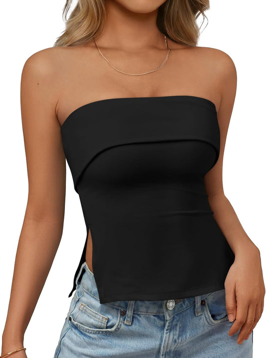 Going Out Tube Tops for Women 2026 Trendy Summer Off Shoulder Backless Cute Work Shirts Vacation Top Y2k Outfits