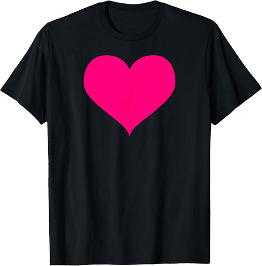 Pink Heart Simple Shaped Cute Minimalist Symbol Design T-Shirt