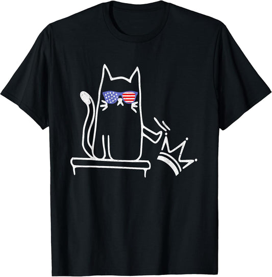 Cat No Kings in America Funny Political Cat Lady T-Shirt