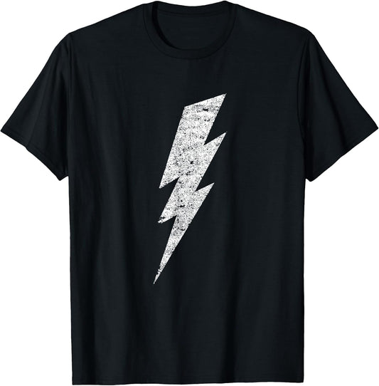 Bold Lightning Bolt - Distressed Minimalist Graphic Art T-Shirt