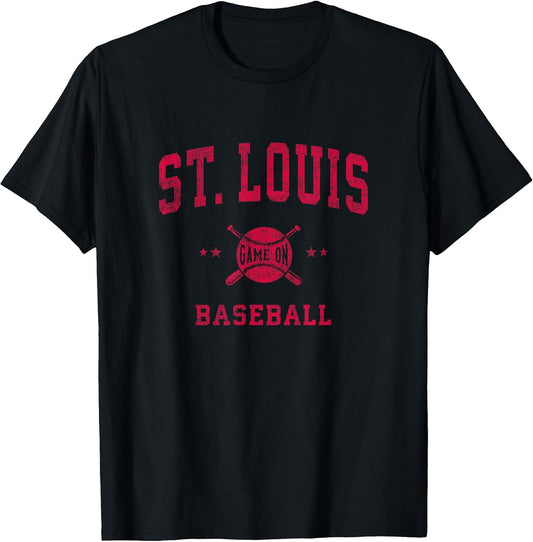 St Louis Vintage Baseball Throwback Retro Design T-Shirt