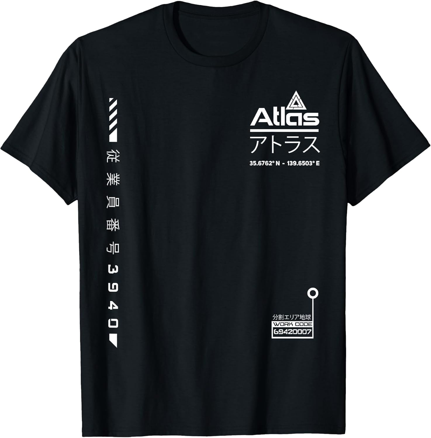 Unisex-Adults, Unisex-Kids Black Techware Goth Ninja Sign Urban Future Society Cyber T-Shirt