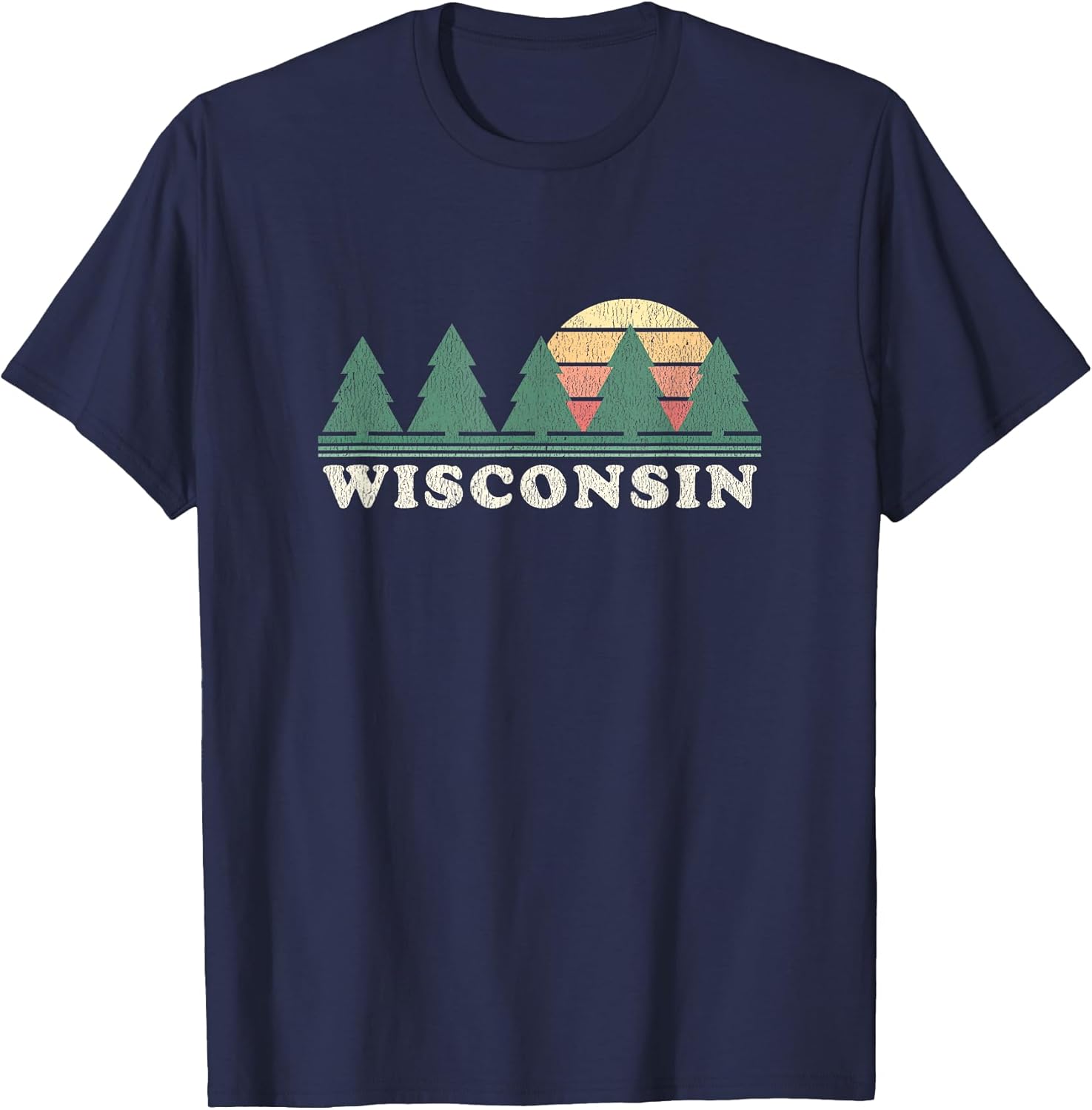 Wisconsin WI T-Shirt Vintage Graphic Tee Retro 70s Design T-Shirt