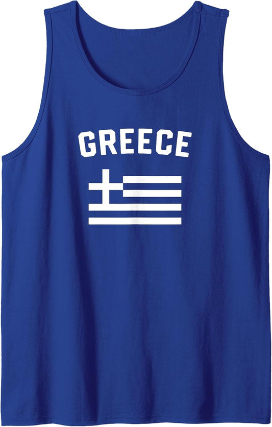 I Love Greece Minimalist Greek Flag Tank Top