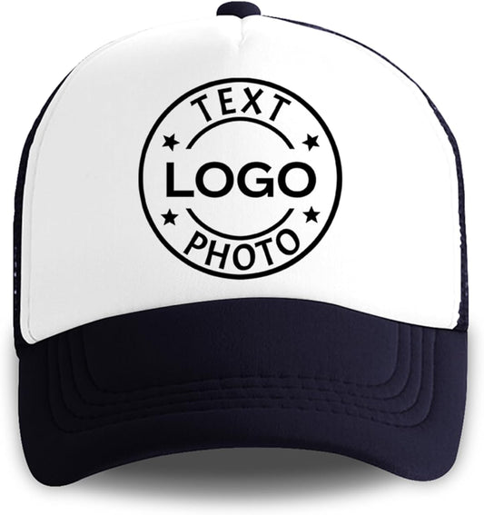 Bulk Custom Hats Made in USA Design Your Own Text Name Logo Photo, Personalized Baseball Hat for Men & Women Sports