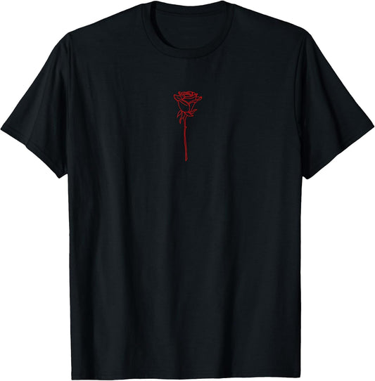 Minimalist Aesthetic Red Rose Soft Grunge Punk Goth Artsy T-Shirt