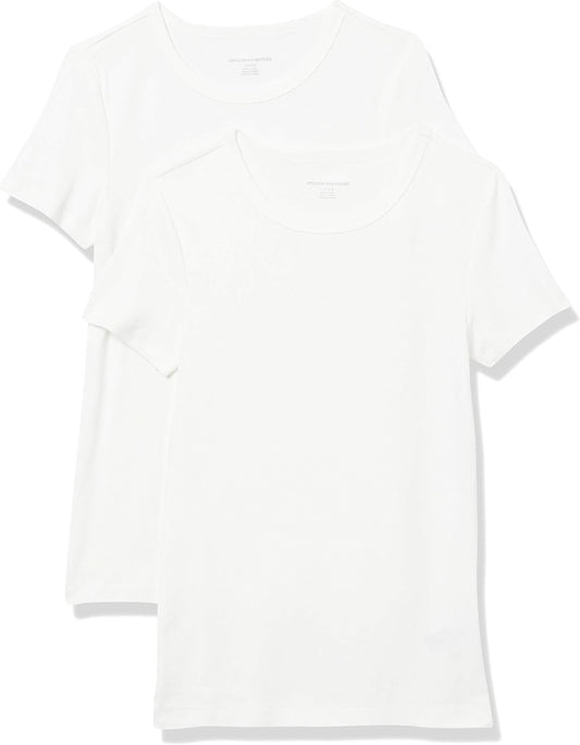 Women's Slim-Fit Short-Sleeve Crewneck T-Shirt, Pack of 2