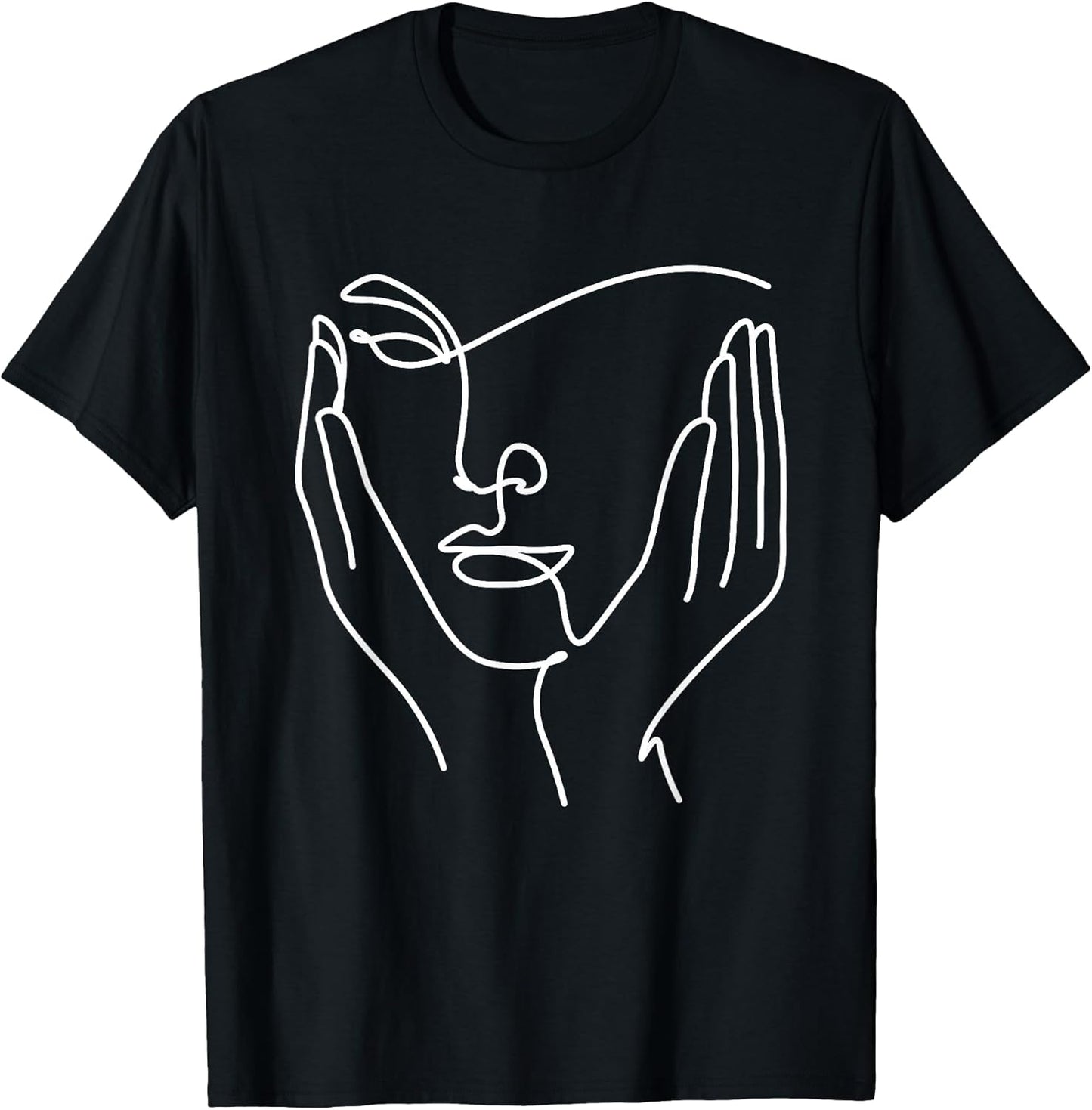 Aesthetic Line Art Woman Abstract Fashion Minimalist Drawing T-Shirt