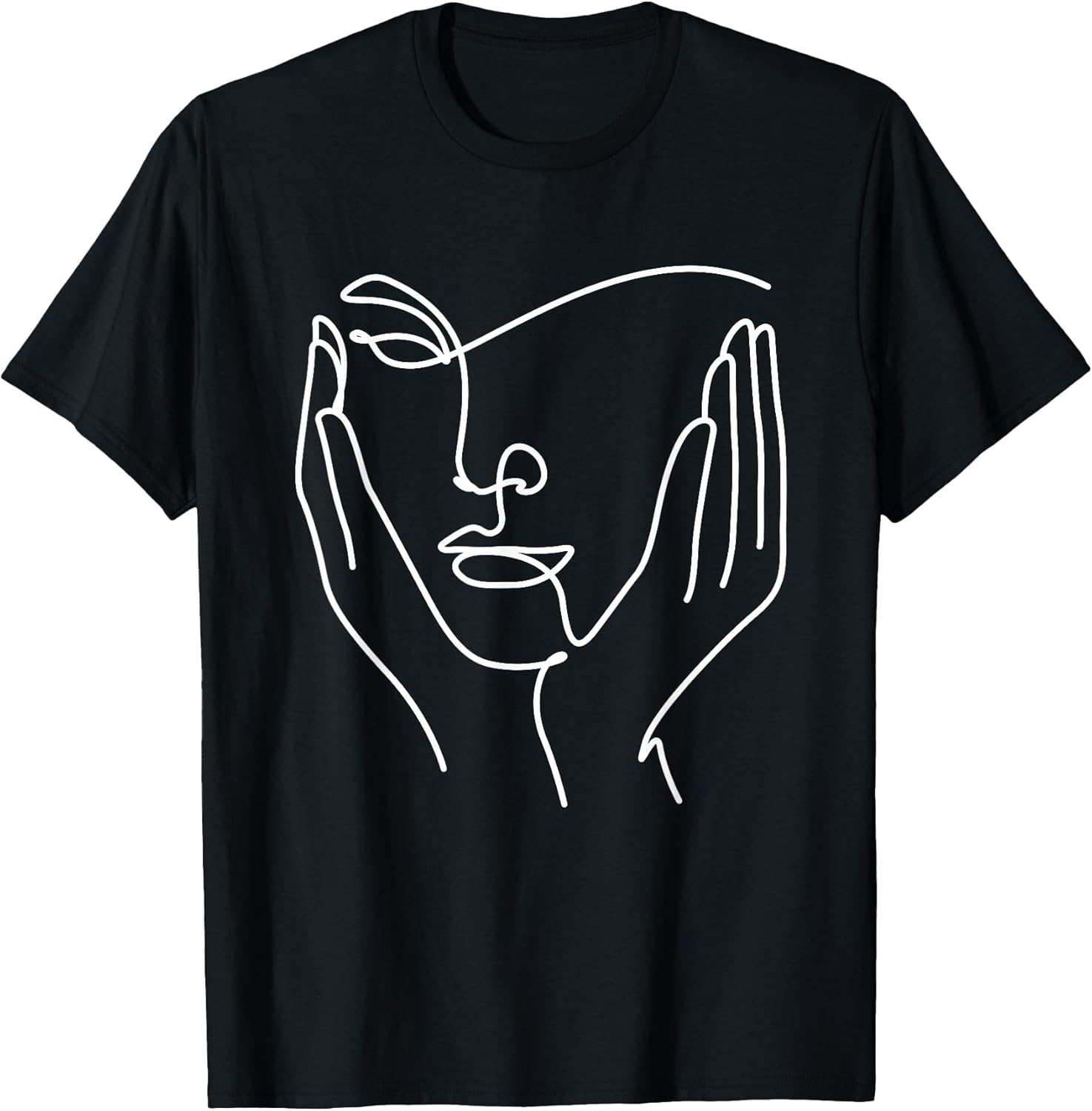 Aesthetic Line Art Woman Abstract Fashion Minimalist Drawing T-Shirt