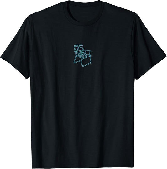 Minimalist Deck Chair Line Art Retro Vibes T-Shirt