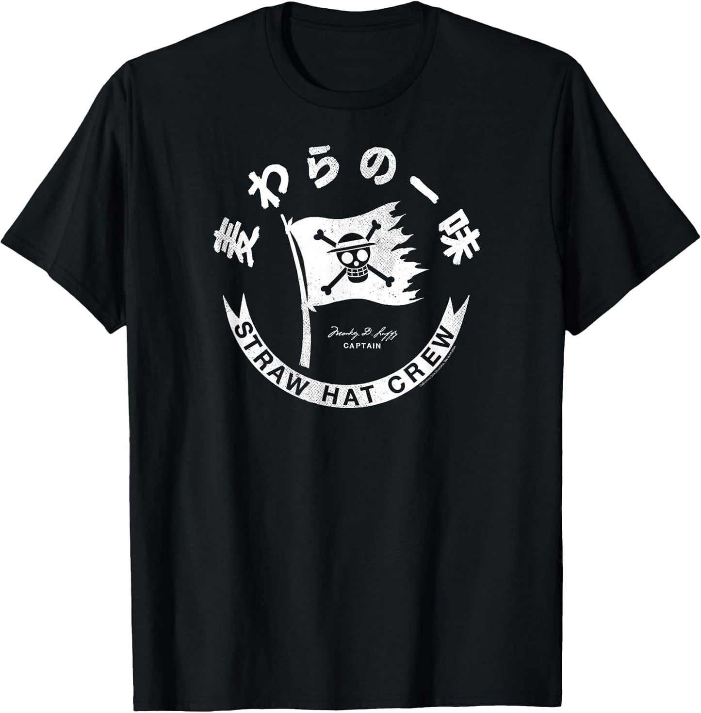 Anime Straw Hat Crew Flag with Kanji T-Shirt