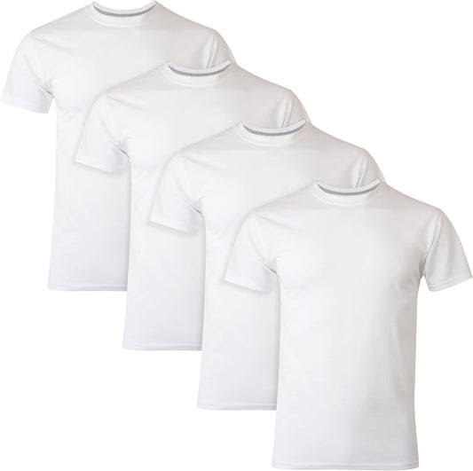 Men's Undershirts T-Shirt Pack, 4-Pack, ComfortBlend Moisture-Wicking Tees for Men, Crewneck T-Shirt, Slim Fit
