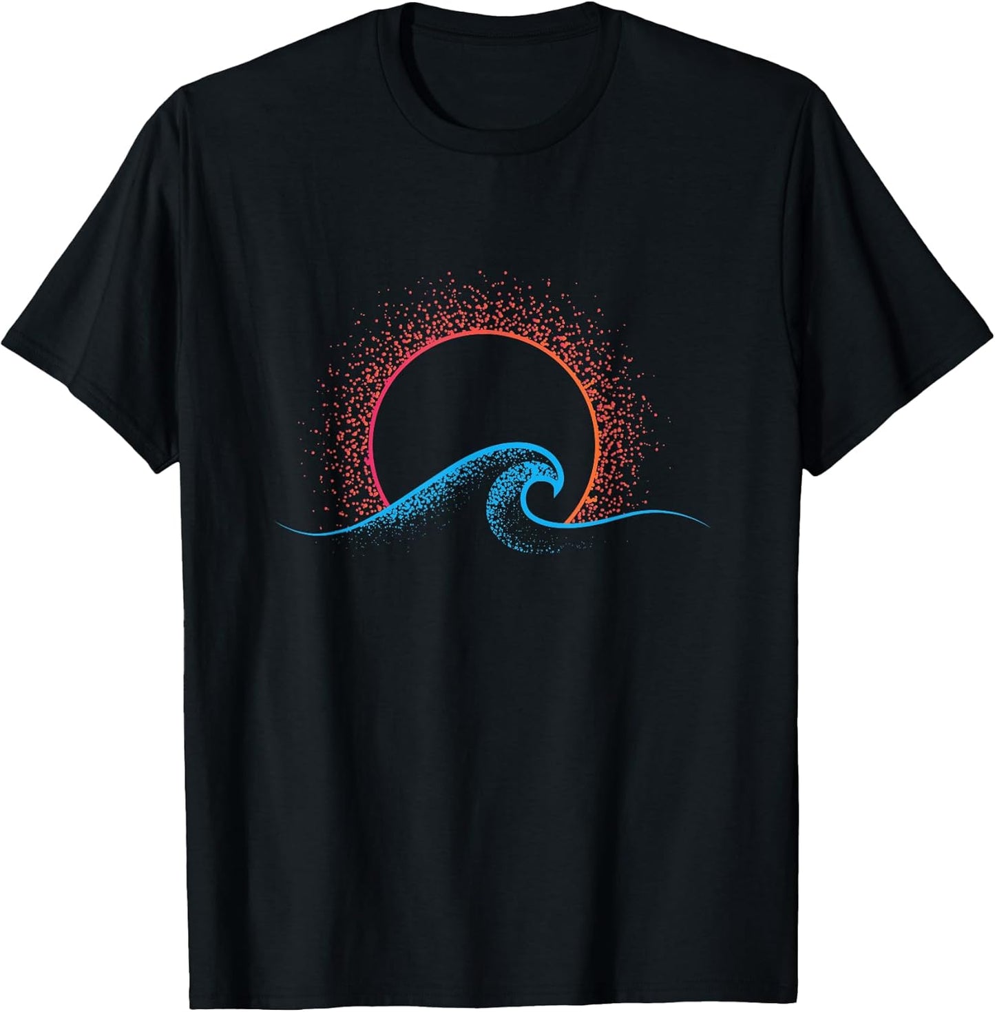 Boho Minimalist Sun Ocean Wave Art Summer Theme T-Shirt