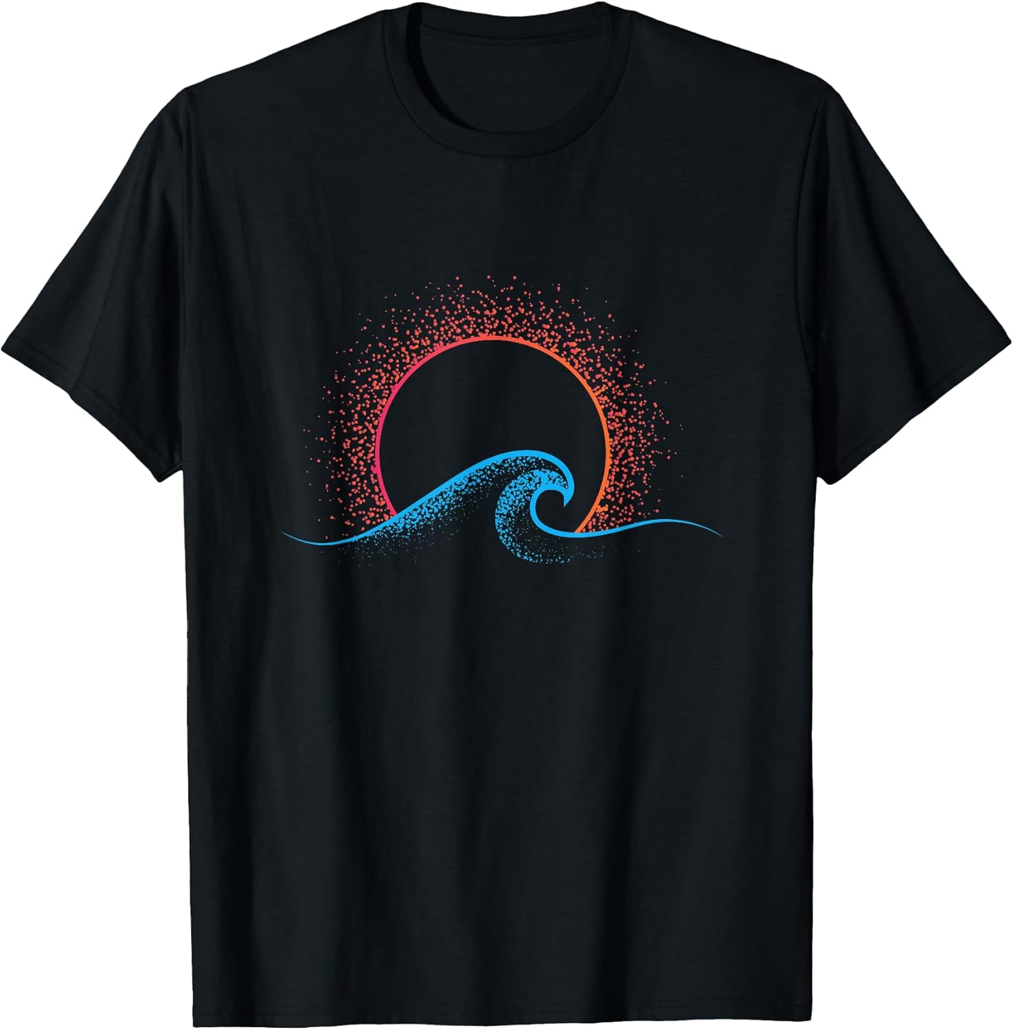 Boho Minimalist Sun Ocean Wave Art Summer Theme T-Shirt