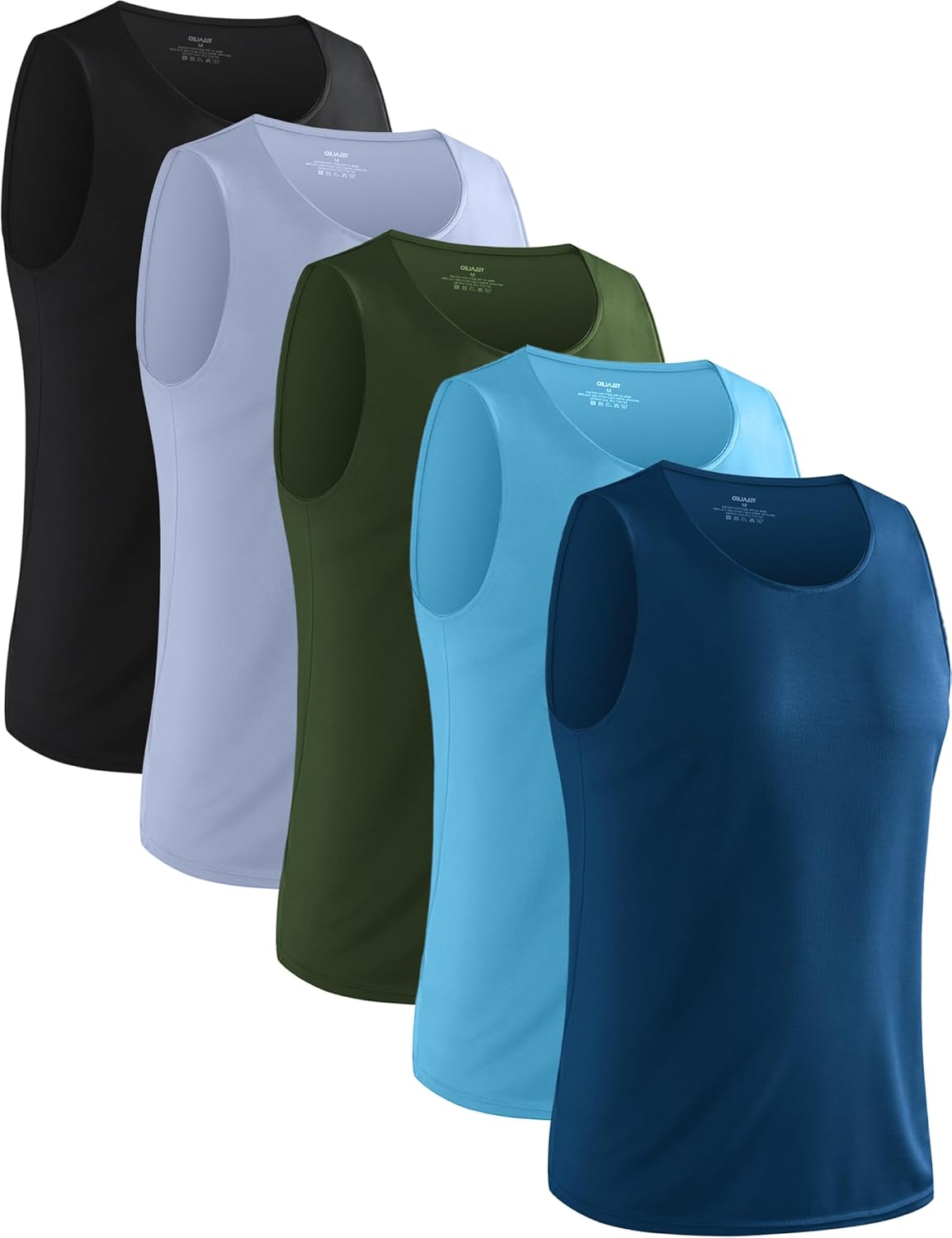 5 Pack Mens Running Sport Tank Tops Dry Fit Gym Wicking Athletic Mesh Breathable Cool Workout Sleeveless Shirts