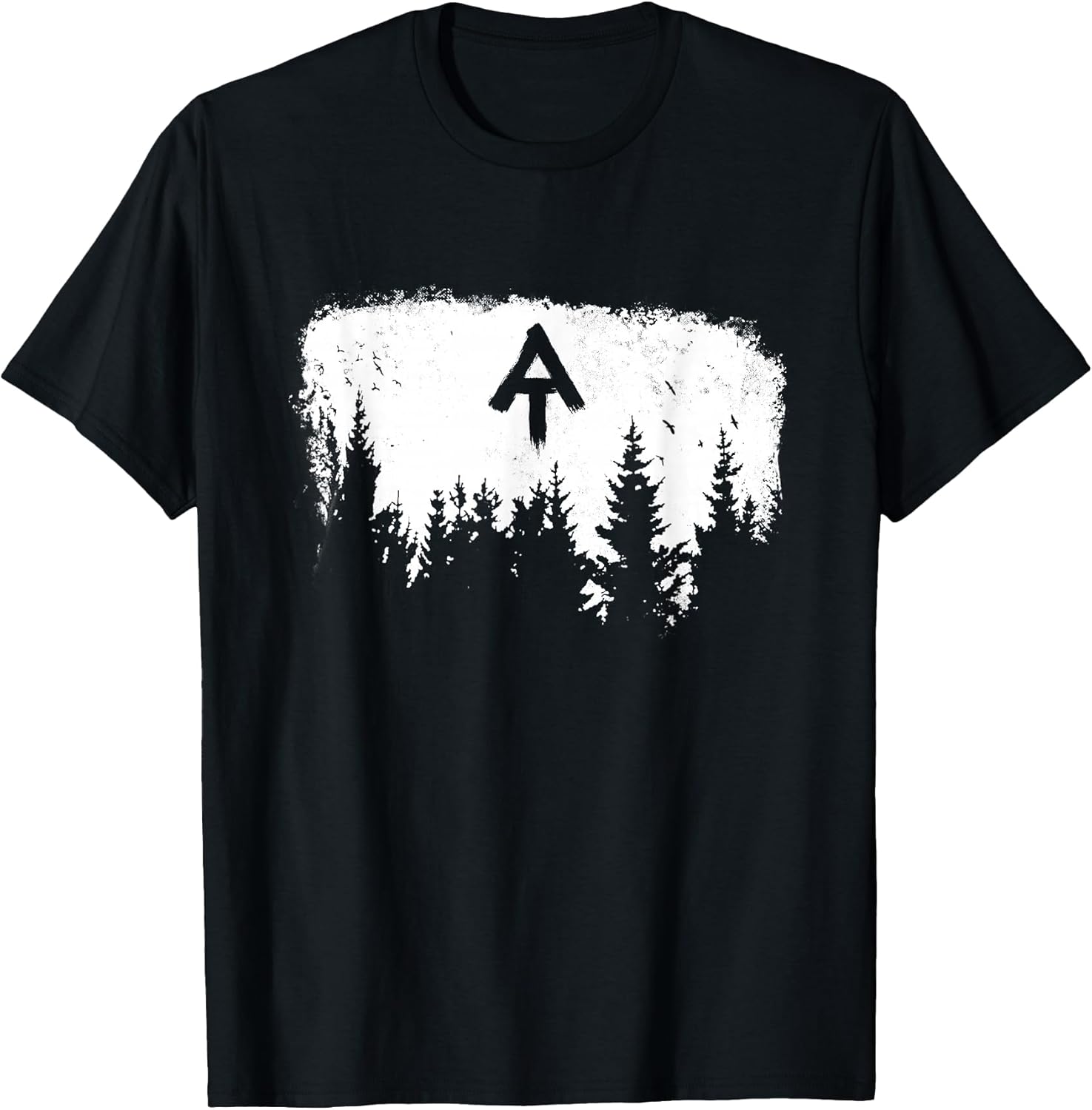 White Blaze Appalachian at Trail Minimalist Pine Tree Hike T-Shirt